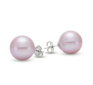 Pink pearl stud earrings by Mastoloni