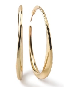 A pair of gold flared hoop earrings from Ippolita