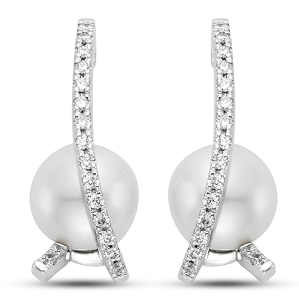 Diamond and pearl earrings from Mastolini