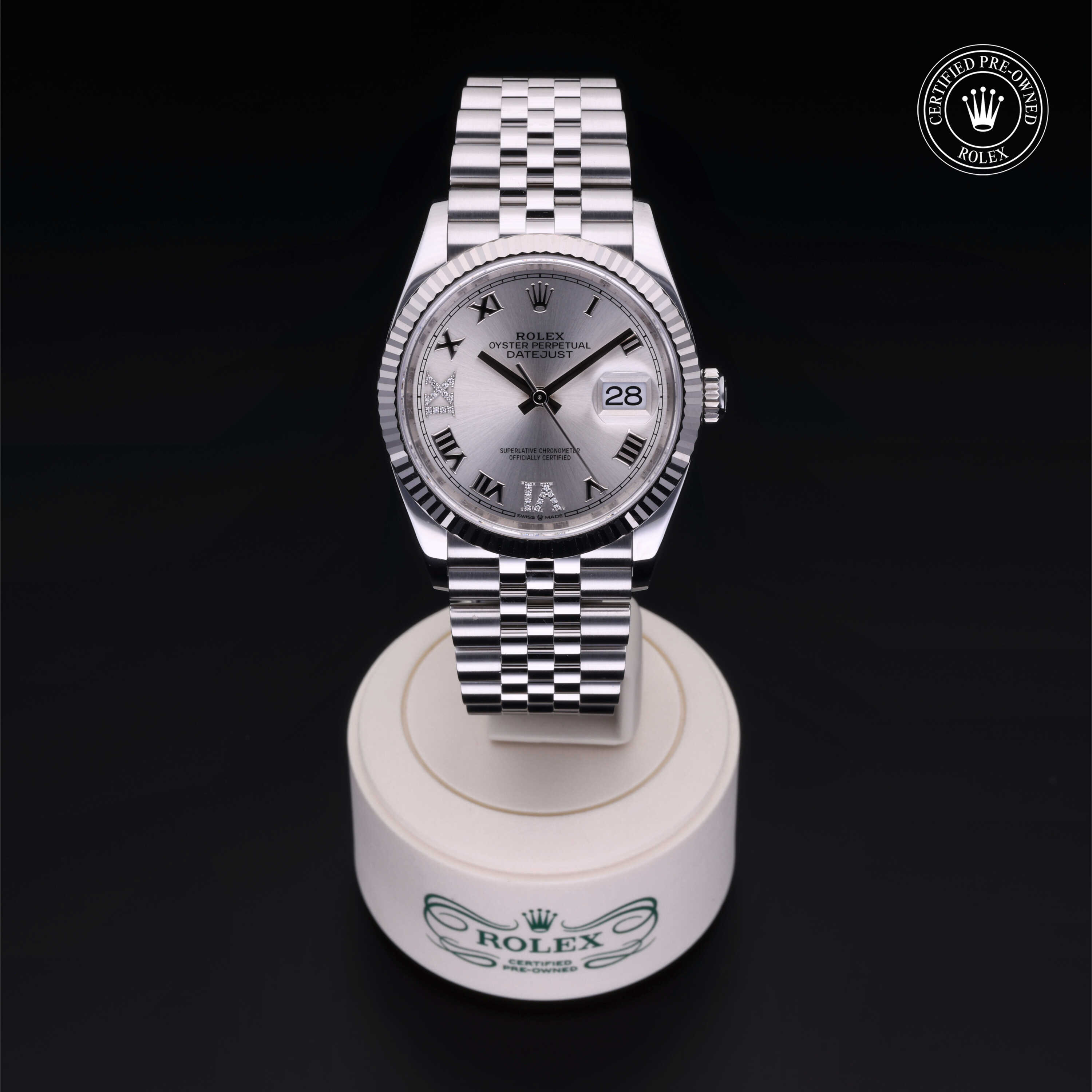 Rolex Datejust in Rolesor 18 Carat White M126234-0030 at Frank Adams Jewelers