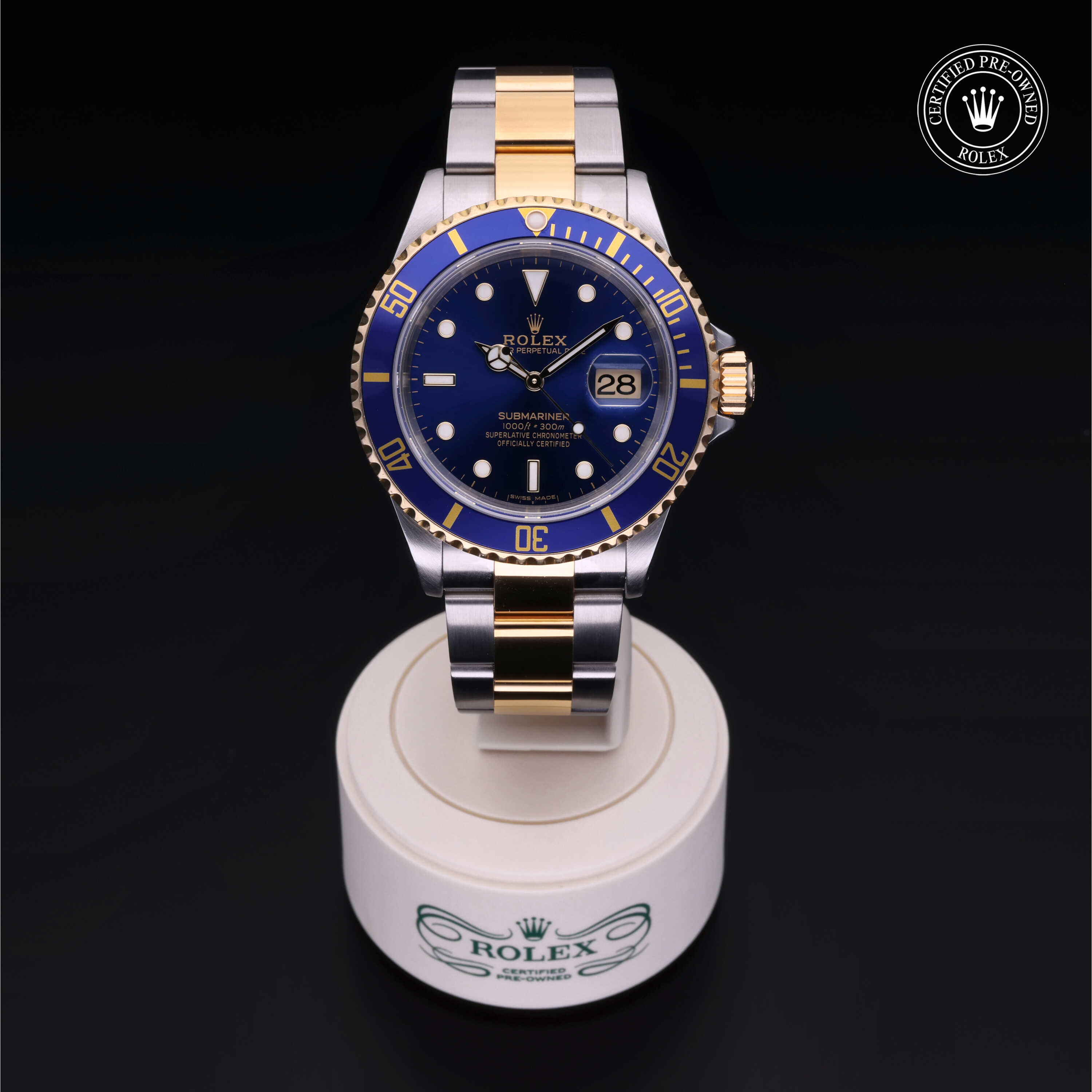 Rolex Submariner in Rolesor 18 Carat Yellow M16613-0012 at Frank Adams Jewelers