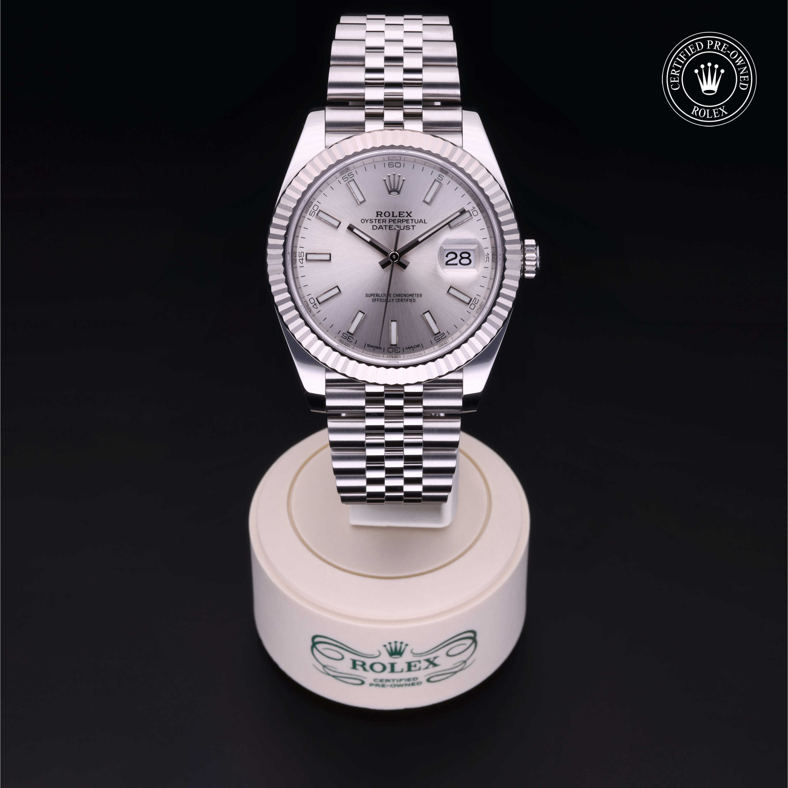 Rolex Datejust in Rolesor 18 Carat White M126334-0004 at Frank Adams Jewelers