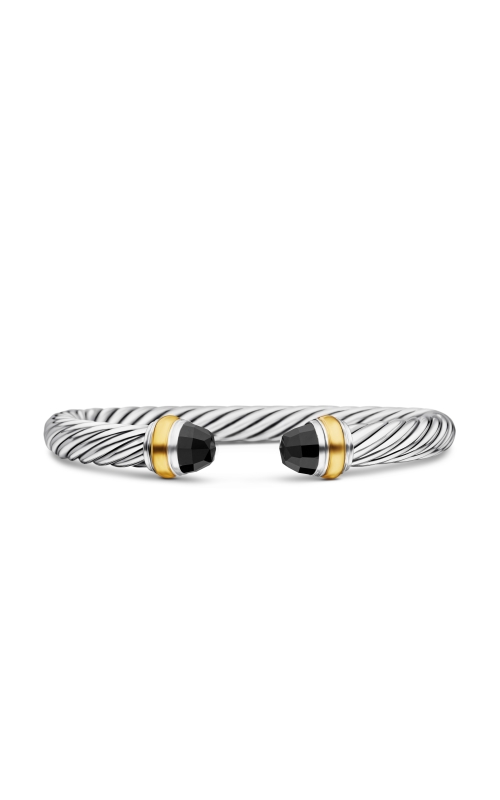 7 mm Color Classics Bracelet in Sterling Silver and 14k Yellow Gold with Faceted Black Onyx