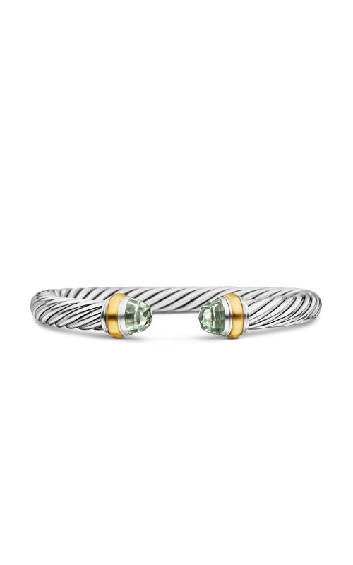 7 mm Color Classics Bracelet in Sterling Silver and 14k Yellow Gold with Faceted Prasiolite